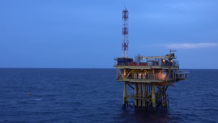 Wall Mural - Offshore production platform in the sea for oil and gas production.