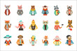 © topvectors - Cute humanized animals in fashion clothes set of vector Illustrations