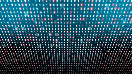 Fototapete - Digital data concept. Binary code.