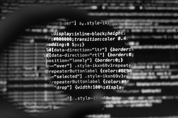 Wall Mural - desktop source code and wallpaper by computer language with coding and programming.