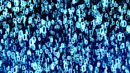 Fototapete - Digital data concept. Binary code.