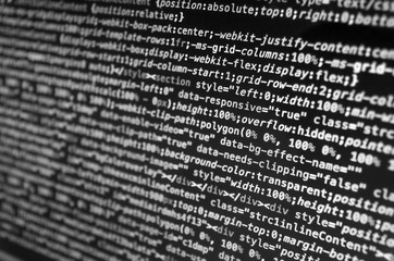 Wall Mural - desktop source code and wallpaper by computer language with coding and programming.