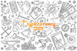 © Dzianis Vasilyeu - Hand drawn cryptocurrency mining set doodle background