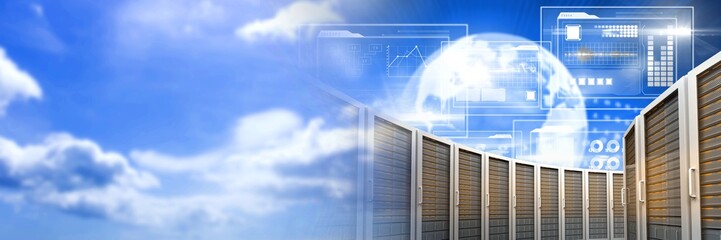 Wall Mural - computer servers and technology information interface transition
