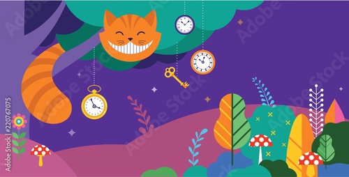 Fotografía Alice in Wonderland banner, poster and card