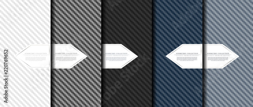 Fotomural Symmetric collection abstract carbon fiber pattern background card template vect