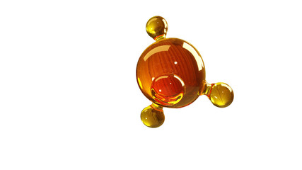 Wall Mural - 3d rendering illustration of glass molecule model. molecule of oil. concept of structure model motor