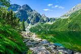 Fototapeta  - Green water lake Morskie Oko, Tatra Mountains, Poland