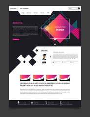 Wall Mural - abstract geometric trendy website template, one page design, headers and interface elements.