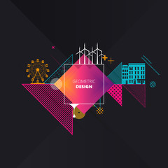 Wall Mural - trendy abstract background. composition of geometric shapes and abstract patterns. vector illustrati