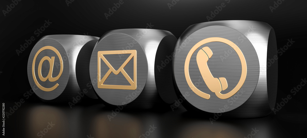 3D Kontakt Würfel  schwarzer Hintergrund