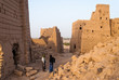 Ruined multi-storey buildings made of mud in the district of Marib, Yemen