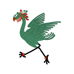 Poster - Fantastic mythological bird, sketch for your design