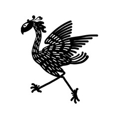 Poster - Fantastic mythological bird, sketch for your design