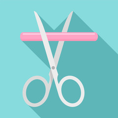 Sticker - Medicine scissor icon. Flat illustration of medicine scissor vector icon for web design