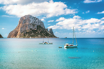 Poster - Picturesque view of the mysterious island of Es Vedra. Ibiza, Spain