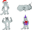 Cat character storyboard Vector digital illustration. Happy and lazy mood