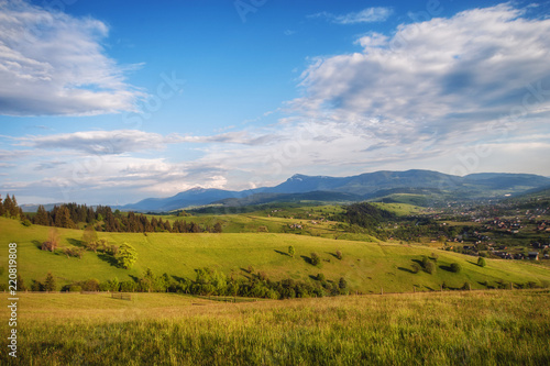 Fototapeta na szkło beautiful mountain view. natural summer (spring) background. amazing landscape