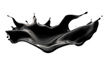 Splash Of Black Liquid. 3d Illustration, 3d Rendering.