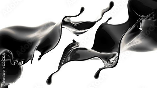 Dekoracja na wymiar  odrobina-czarnej-cieczy-ilustracja-3d-renderowanie-3d