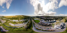 Aerial 360 Degree Seamless Panorama Of The Town Of Ebbw Vale In South Wales, UK