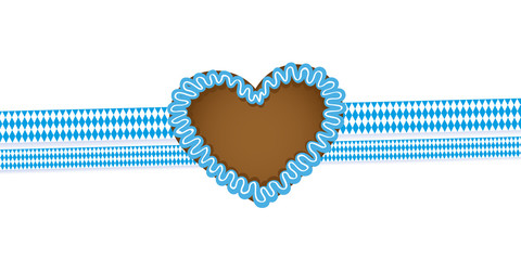 gingerbread heart and ribbon bavaria colors