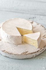 Canvas Print - Camembert with capers on the wooden board