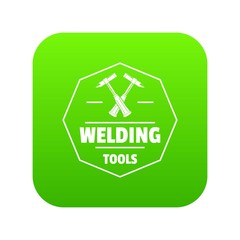 Wall Mural - Welding work icon green vector isolated on white background