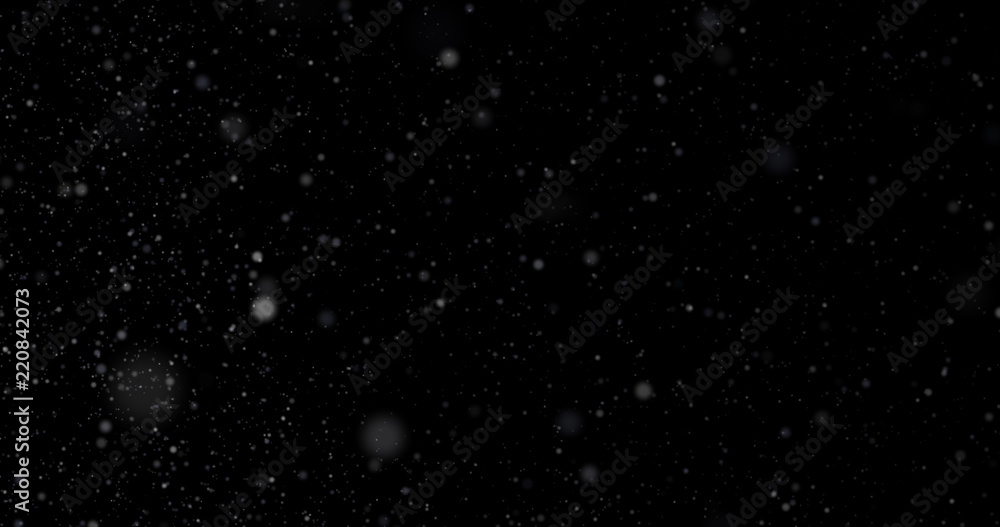 Snowfall on a black background - obrazy, fototapety, plakaty 