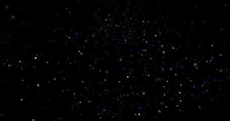 Wall Mural - Flying dust particles on a black background