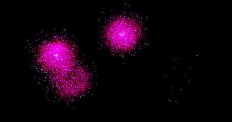 Wall Mural - Fireworks on a black background