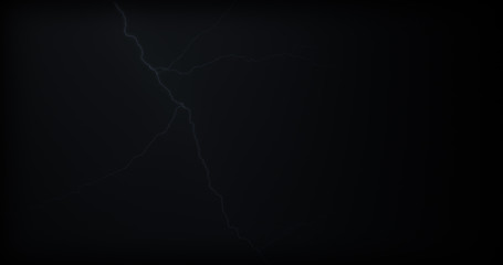 Lightning strikes on a black background with realistic reflections