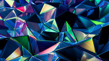 Stylish Multi-color Crystal Background. 3d Illustration, 3d Rendering.