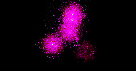 Wall Mural - Fireworks on a black background