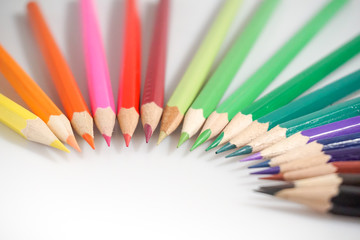 Color pencils white background colorful