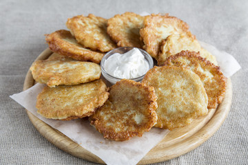 Wall Mural - Potato pancakes. The naitonal dish of Belarus. Draniki