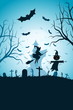 Leinwandbild Motiv Halloween Party Poster with Whitch