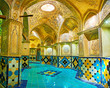 The arched gallery of Dressing Hall of Sultan Amir Ahmad Bath, Kashan, Iran