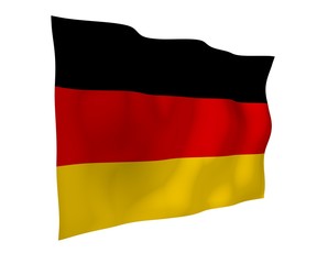 Flag of Germany. Wide format 3D illustration. State symbol of the Federal Republic of Germany. 3D rendering