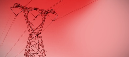 Wall Mural - The evening electricity pylon silhouette