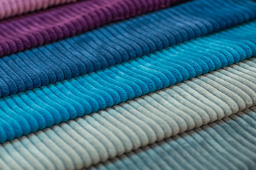 Catalog of multicolored cloth from matting fabric texture background, silk fabric texture, textile industry background