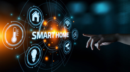 Wall Mural - smart home automation control system. innovation technology internet network concept