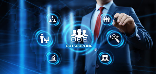 Wall Mural - outsourcing human resources business internet technology concept