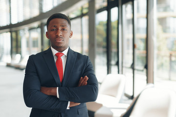 Wall Mural - african american executive business man at the workspace office