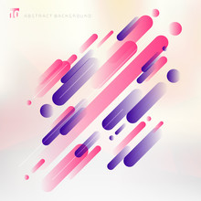 Abstract Technology Pink And Purple Geometric Rounded Lines Pattern Motion  Background Modern Style.