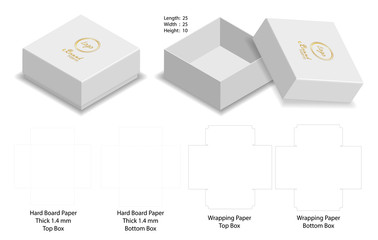 Box packaging die cut template design. 3d mock-up