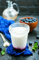 Canvas Print - yogurt with blueberry