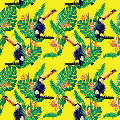 Wall Mural - Toucan seamless pattern.