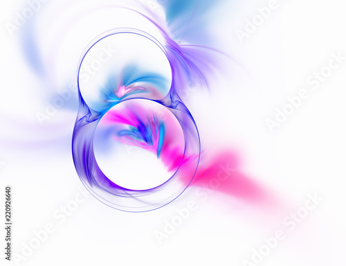 Fotografie, Obraz Abstract fractal purple number eight on white background