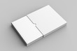 © Salih - Square slipcase book mock up isolated on soft gray background. 3D illustration